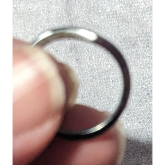 Minimalist Slight Chevron Silver Gunmetal Tone Ring Size 6 - Picture 15 of 15